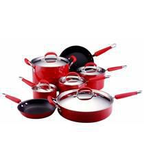 Gourmet Essentials 12-Piece Cookware Set - Red