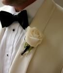 A Classic White Rose Boutonniere