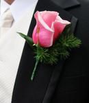 Hot Pink Rose Boutonniere