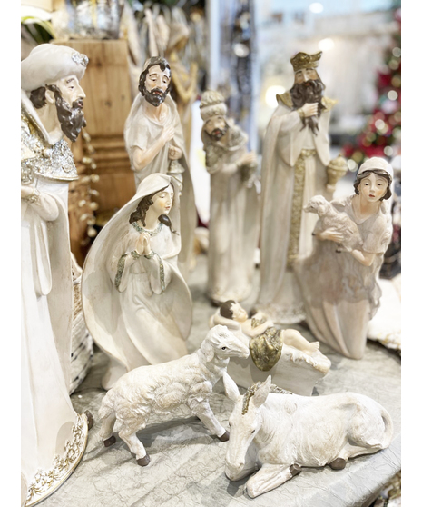 White Resin Nativity Set