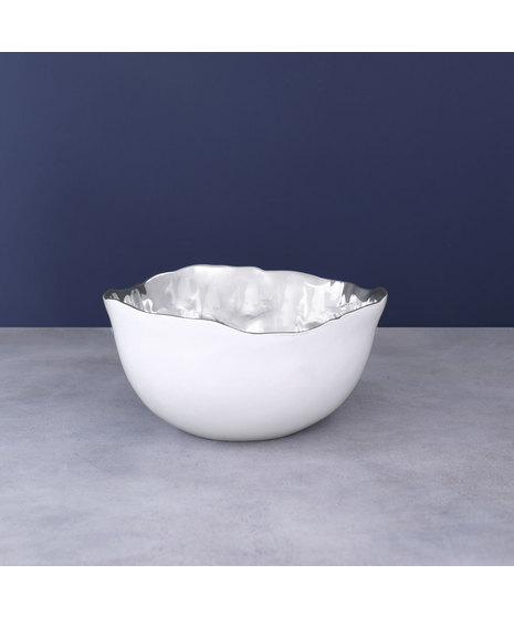 deep silver bowl