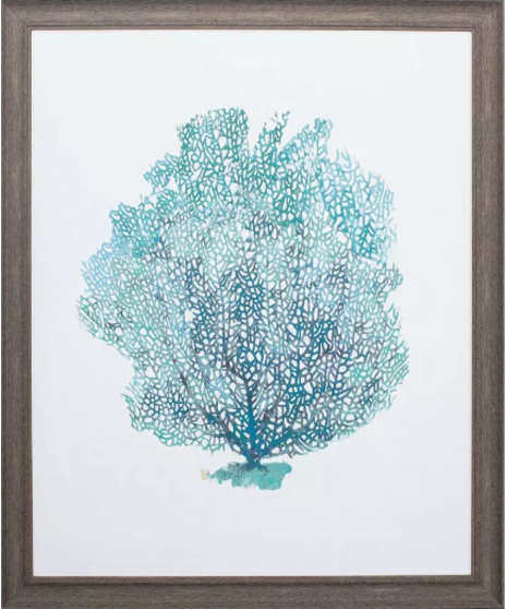 aqua coral wall art