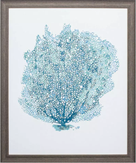aqua coral wall art