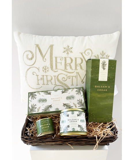 balsam cedar candle basket