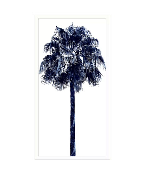 art print of blue palm tree