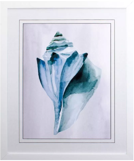 blue and green seashell print