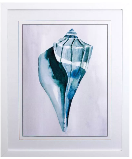 blue and green seashell print