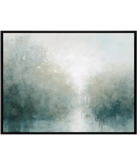 serene landscape of a foggy morning