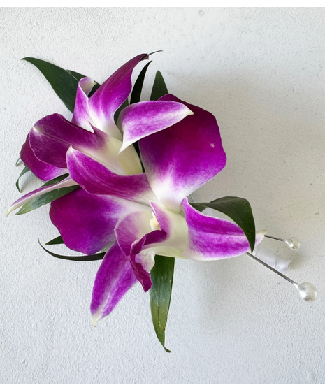 Purple Dendrobium Orchid Boutonniere