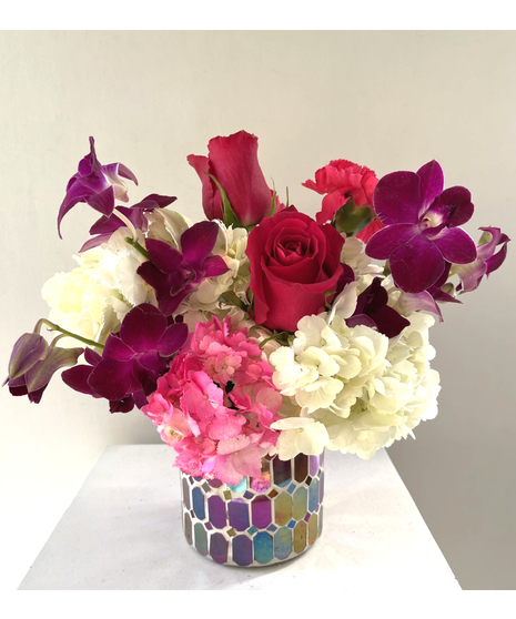 pink and green luxury flower arrangement