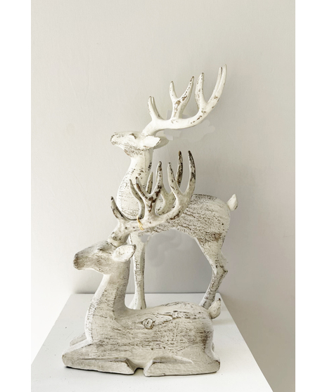 White Rustic Reindeer Set