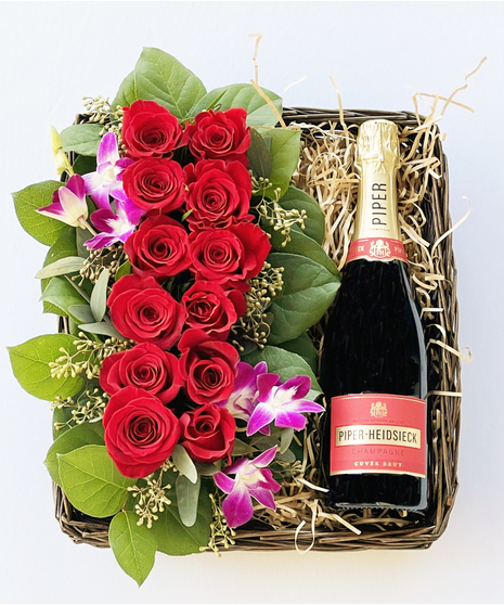 roses in pave style with wine 